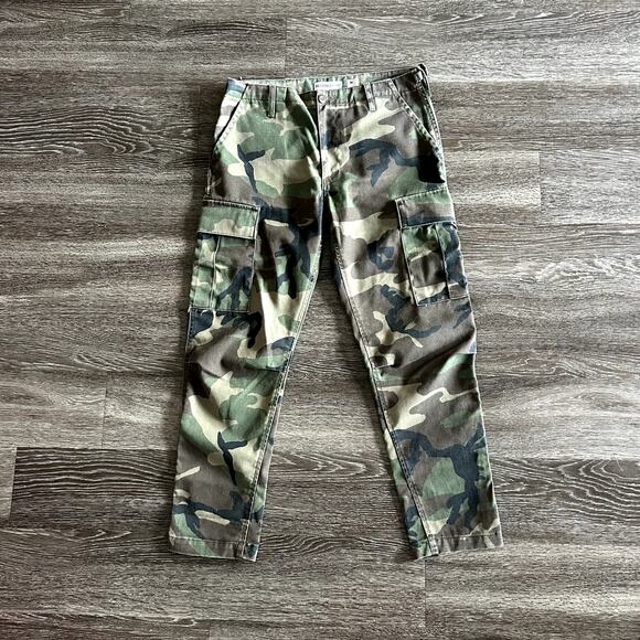 NWOT RE/DONE Originals Cargo Pants Camo Size 27 Green Military Utility Pockets - Picture 15 of 16